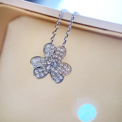 [LuckyStar]CLOVER DIAMANT HALSKETTE SILBER