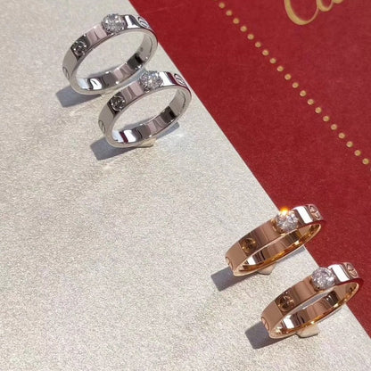 [LuckyStar]Liebesring 3,6 mm 1 großer Diamant