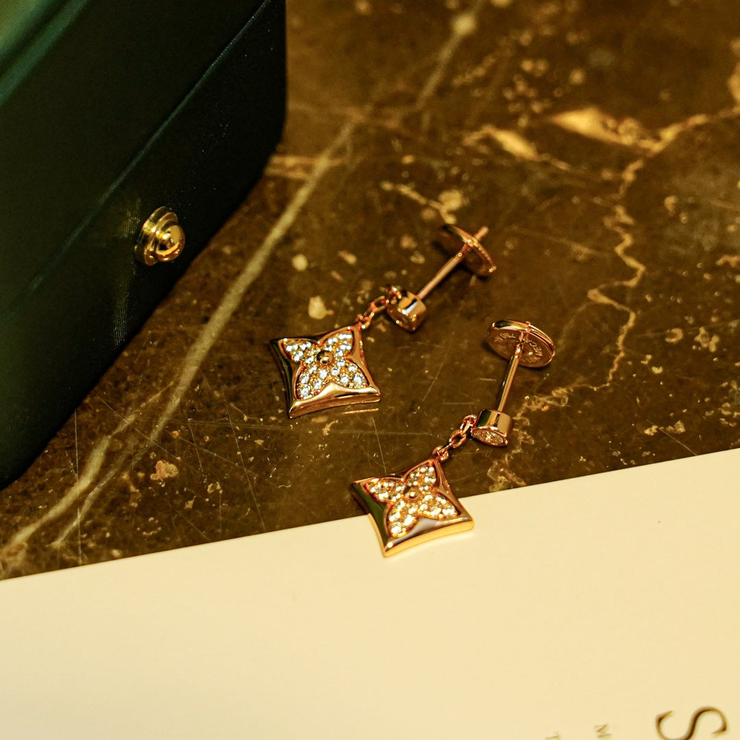 [LuckyStar]STAR DIAMANTEN OHRRINGE GOLD