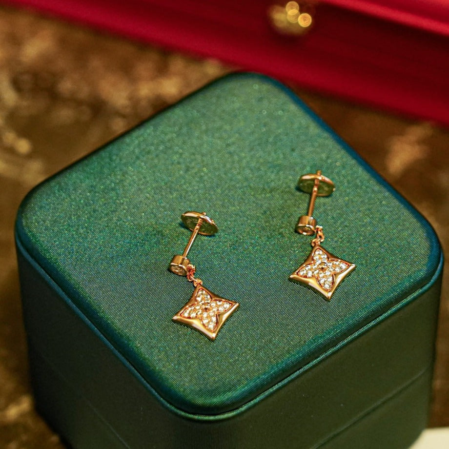 [LuckyStar]STAR DIAMANTEN OHRRINGE GOLD