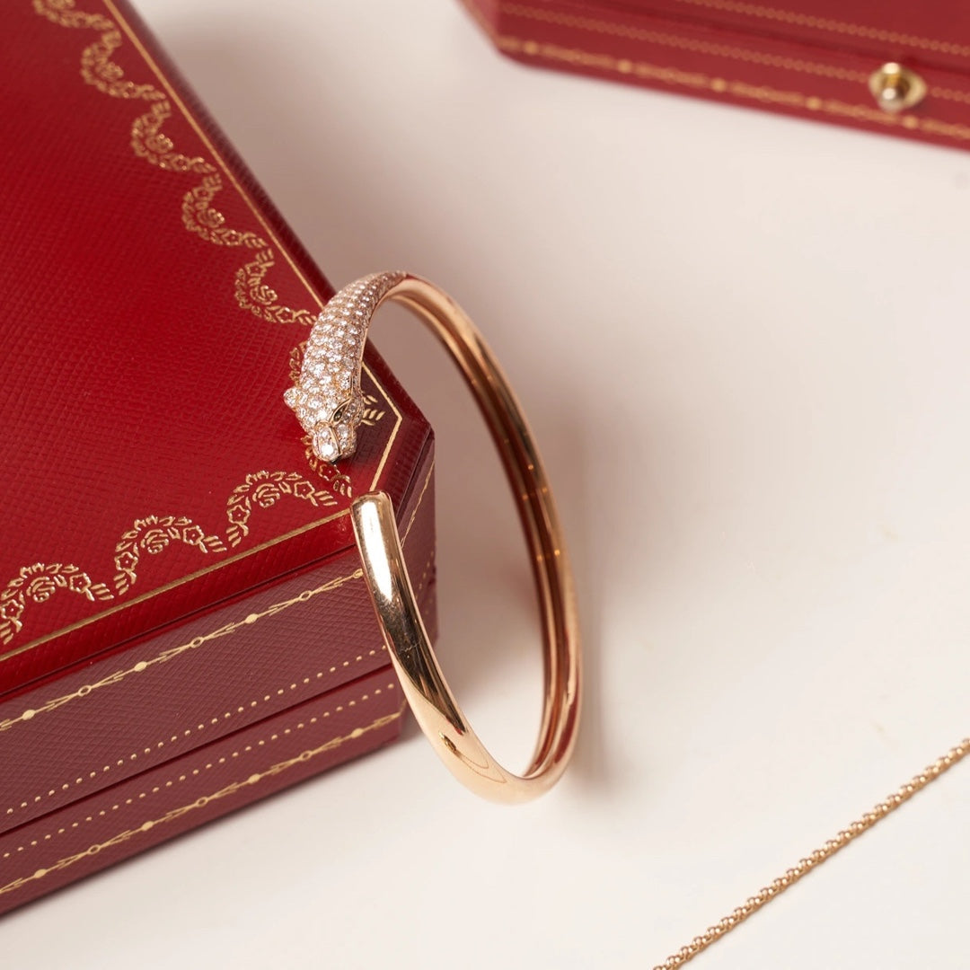 [LuckyStar] PANTHERE ROSÉGOLD DIAMANT OFFENES ARMBAND