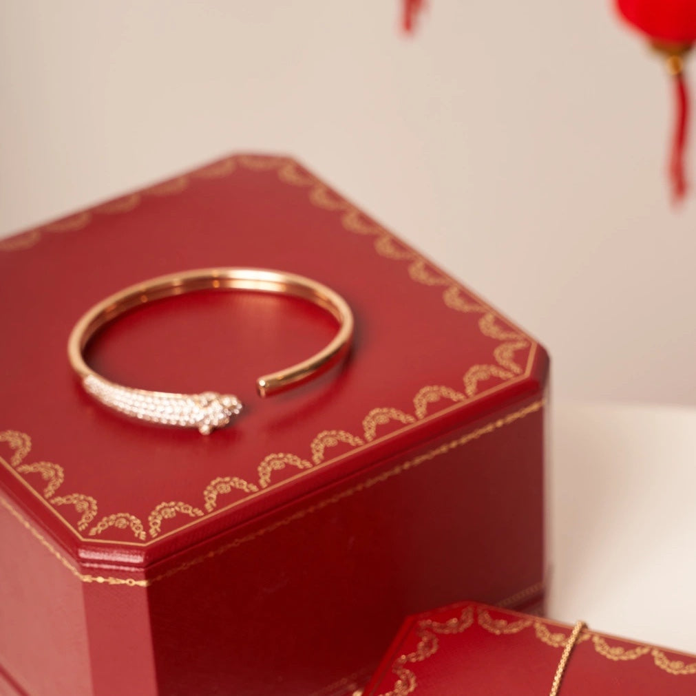 [LuckyStar] PANTHERE ROSÉGOLD DIAMANT OFFENES ARMBAND