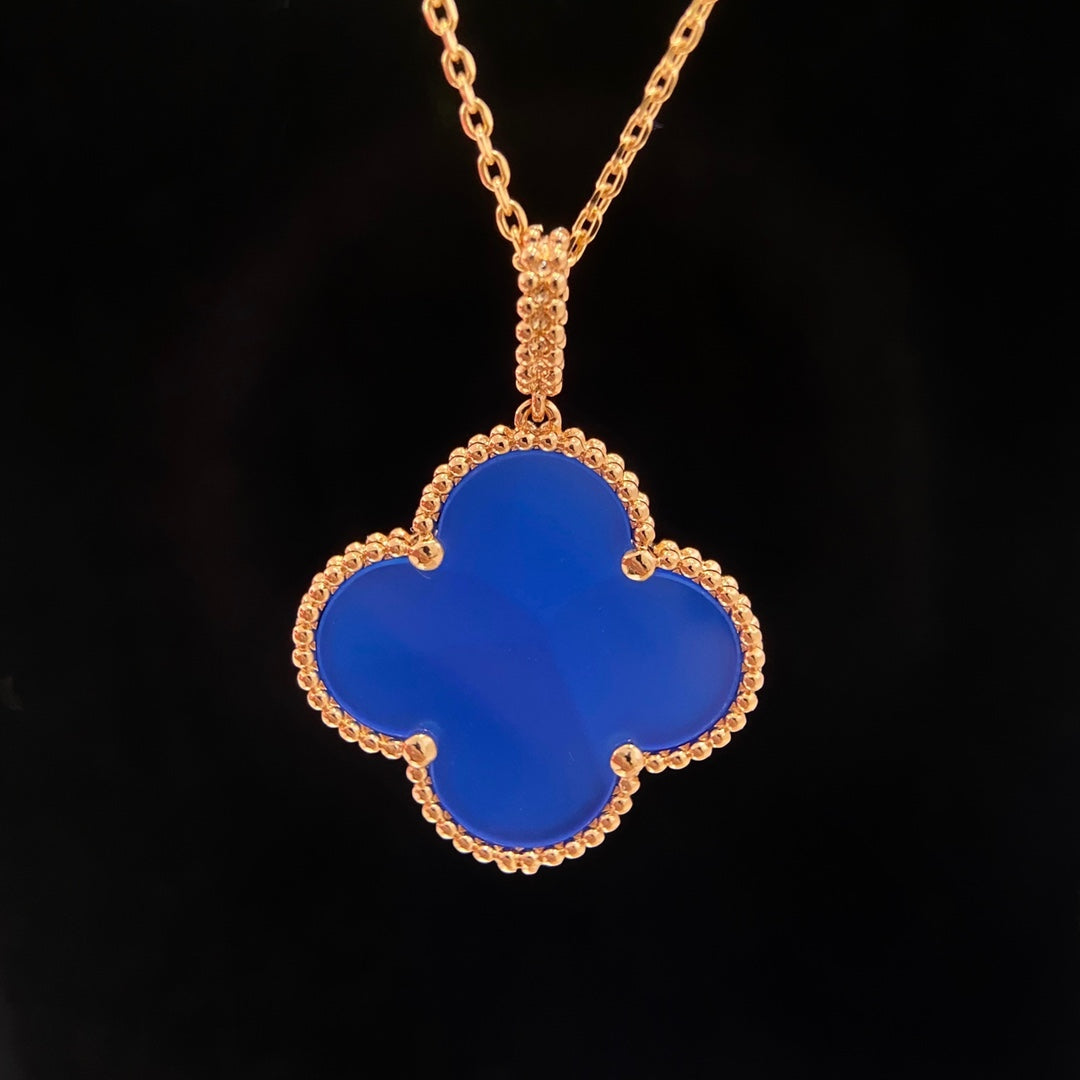 [LuckyStar]CLOVER 25MM HALSKETTE TÜRKIS ROSÉGOLD