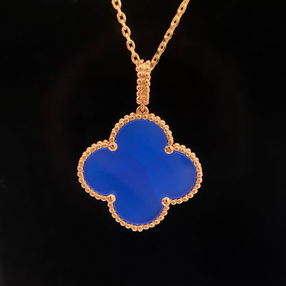 [LuckyStar]CLOVER 25MM HALSKETTE TÜRKIS ROSÉGOLD