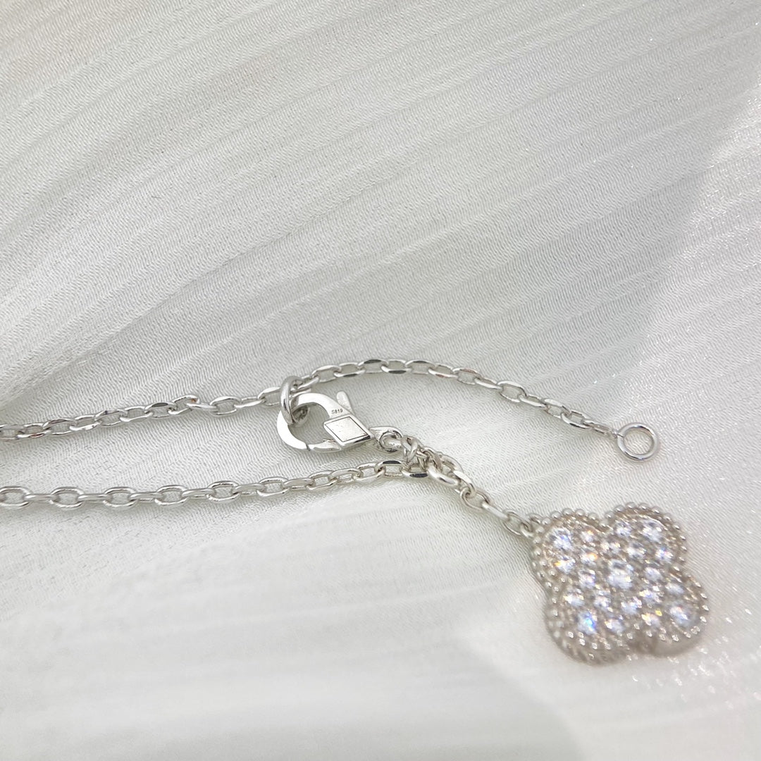 [LuckyStar]Klee 5 Motive Silber Diamanten Halskette