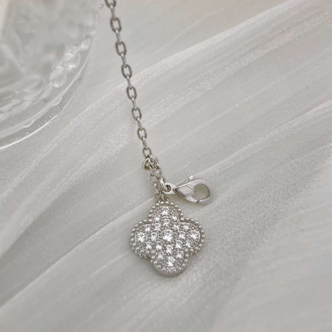 [LuckyStar]Klee 5 Motive Silber Diamanten Halskette