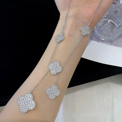 [LuckyStar]Klee 5 Motive Silber Diamanten Halskette