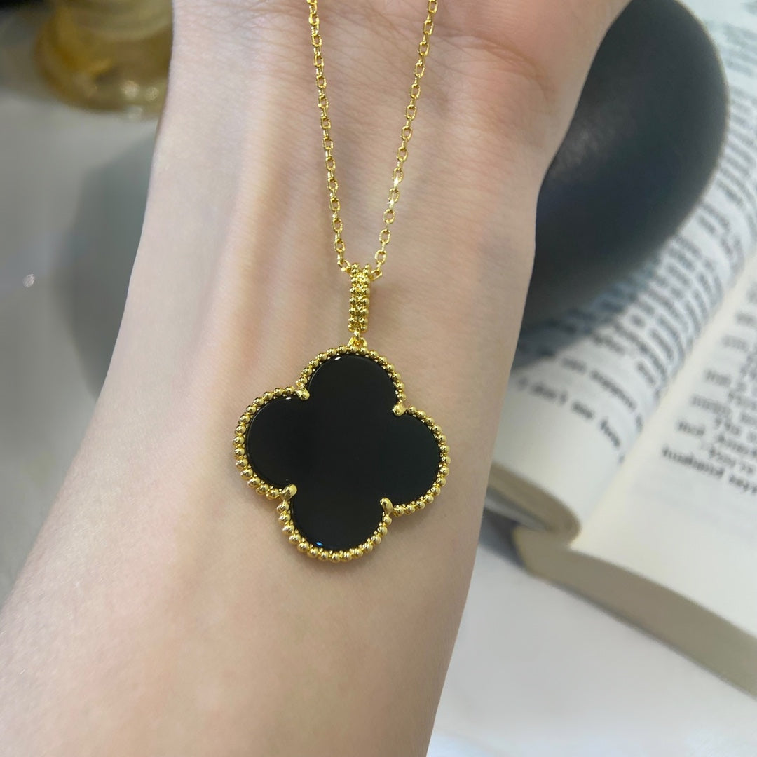 [LuckyStar]CLOVER 25MM HALSKETTE GOLD ONYX