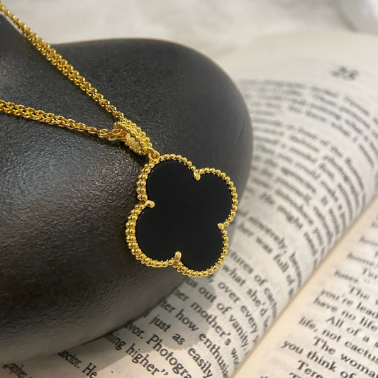 [LuckyStar]CLOVER 25MM HALSKETTE GOLD ONYX