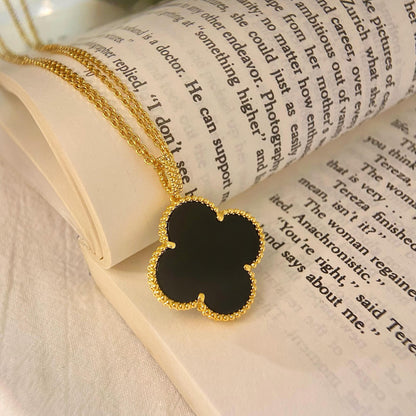 [LuckyStar]CLOVER 25MM HALSKETTE GOLD ONYX