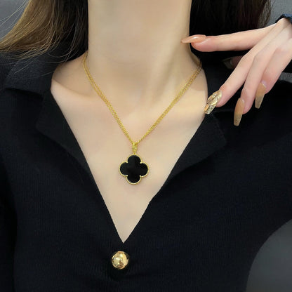 [LuckyStar]CLOVER 25MM HALSKETTE GOLD ONYX