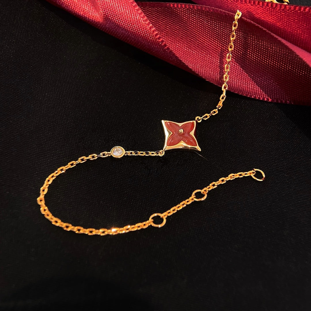 [LuckyStar]COLOR STAR KARNEOL ROTGOLD DIAMANT ARMBAND