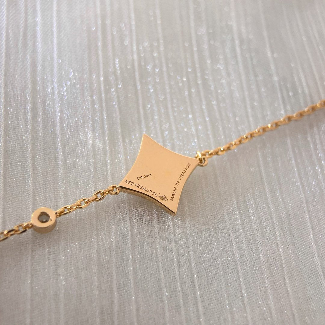[LuckyStar]COLOR STAR KARNEOL ROTGOLD DIAMANT ARMBAND