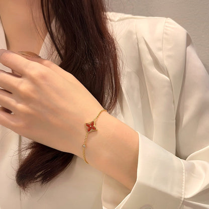 [LuckyStar]COLOR STAR KARNEOL ROTGOLD DIAMANT ARMBAND