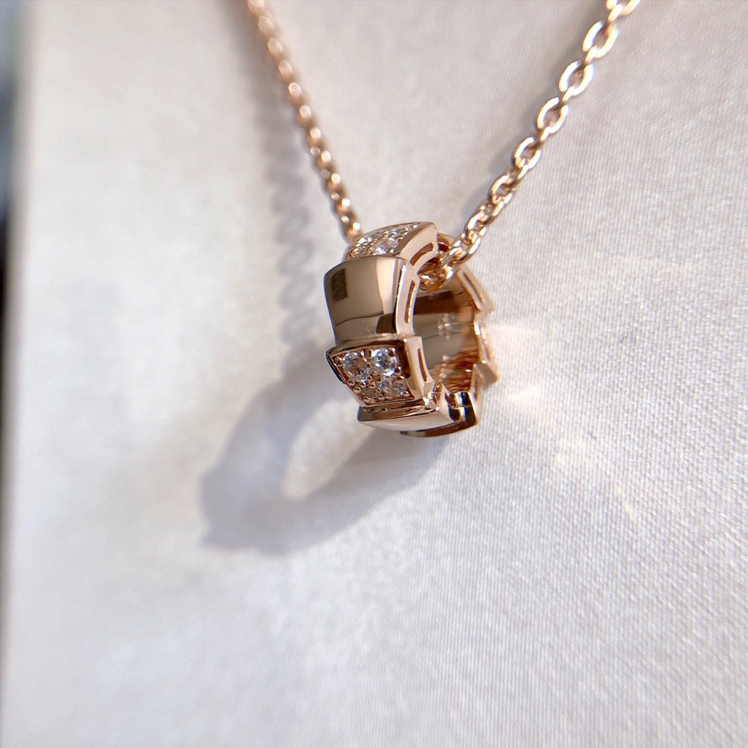 [LuckyStar] SERPENTI ANHÄNGER DIAMANT ROTGOLD HALSKETTE