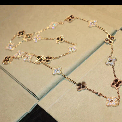 [LuckyStar]CLOVER 20 MOTIFS LASER DIAMOND NECKLACE