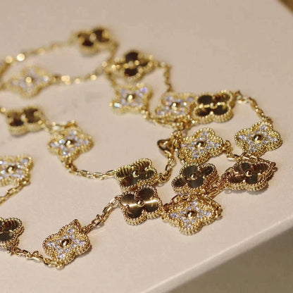 [LuckyStar]CLOVER 20 MOTIFS LASER DIAMOND NECKLACE