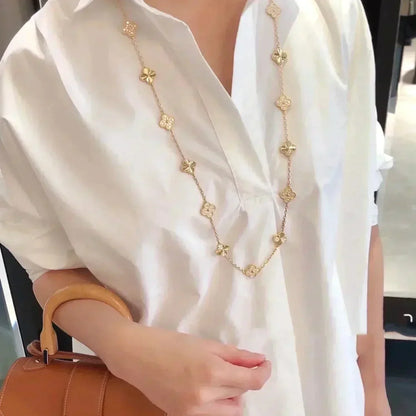 [LuckyStar]CLOVER 20 MOTIFS LASER DIAMOND NECKLACE