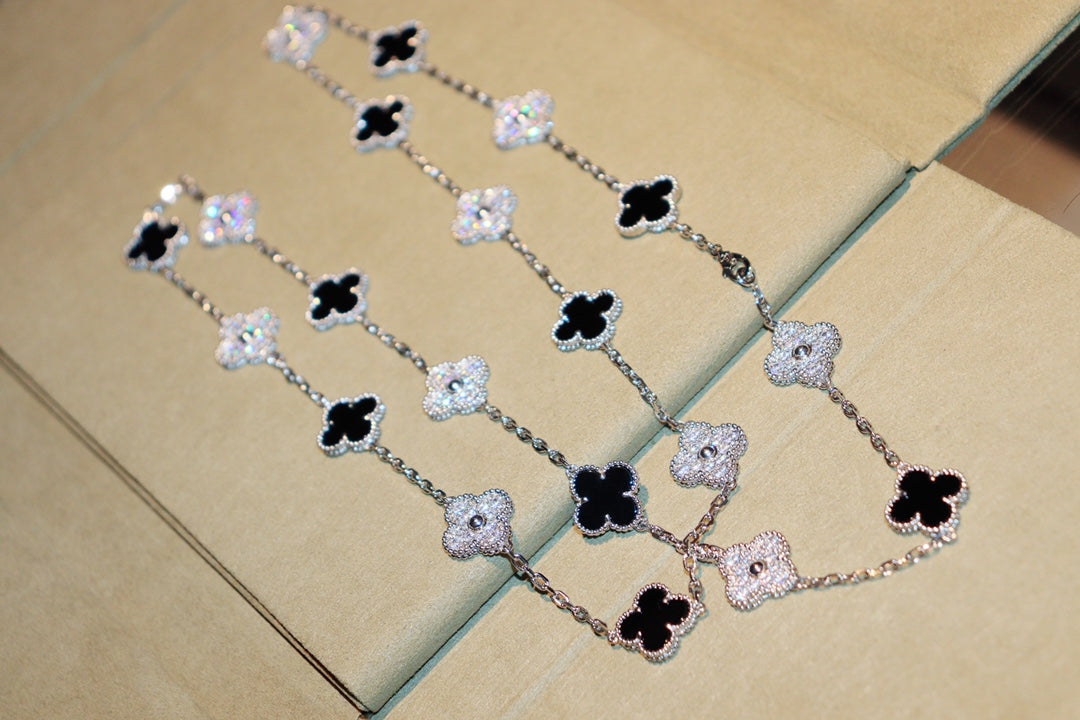 [LuckyStar]CLOVER 20 MOTIFS ONYX DIAMOND SILVER