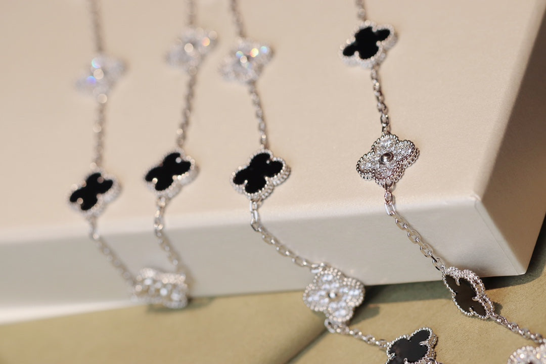 [LuckyStar]CLOVER 20 MOTIFS ONYX DIAMOND SILVER