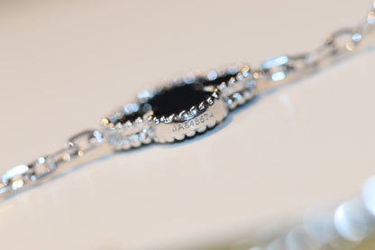 [LuckyStar]CLOVER 20 MOTIFS ONYX DIAMOND SILVER