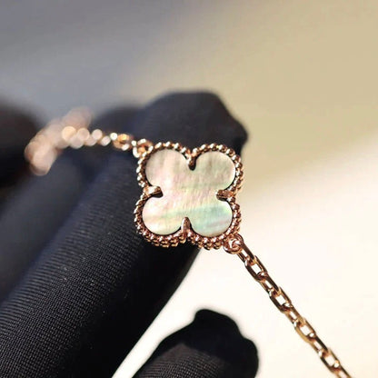 [LuckyStar]CLOVER 20 MOTIFS DARK MOP DIAMOND  NECKLACE