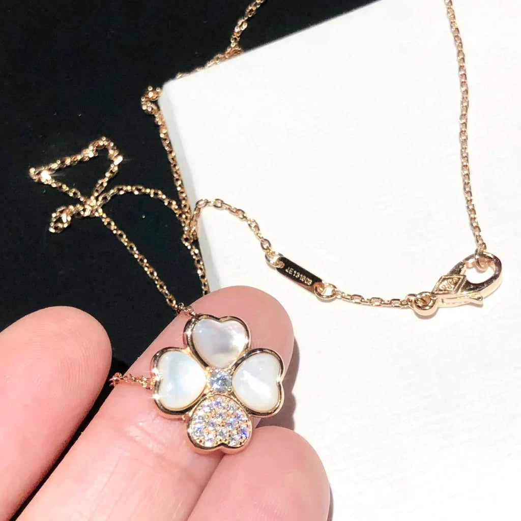 [LuckyStar]CLOVER MOP DIAMOND ROSÉGOLD HALSKETTE