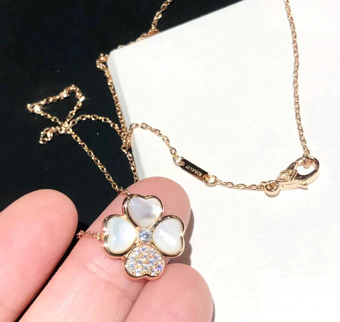 [LuckyStar]CLOVER MOP DIAMOND ROSÉGOLD HALSKETTE