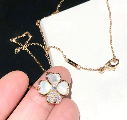 [LuckyStar]CLOVER MOP DIAMOND ROSÉGOLD HALSKETTE