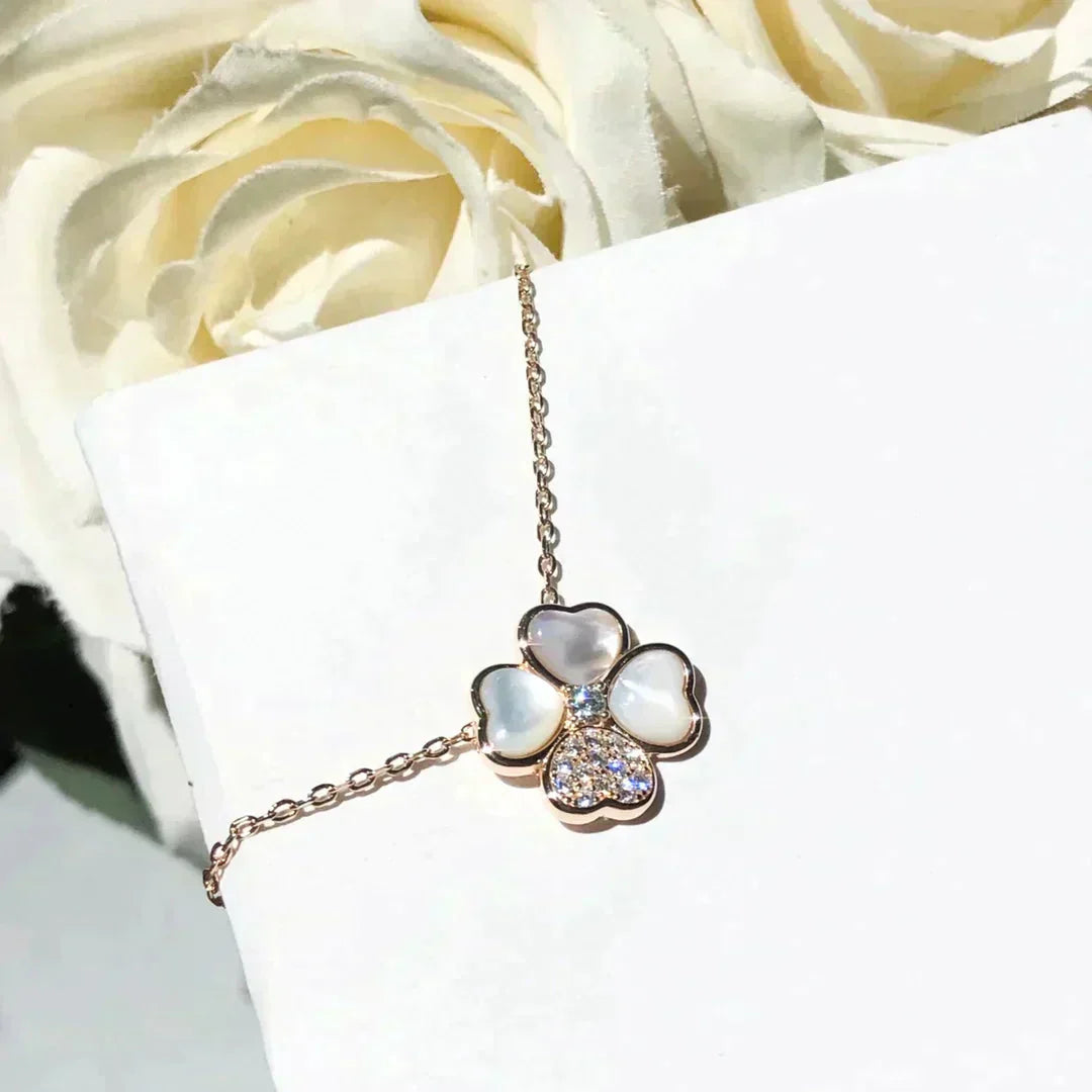 [LuckyStar]CLOVER MOP DIAMOND ROSÉGOLD HALSKETTE