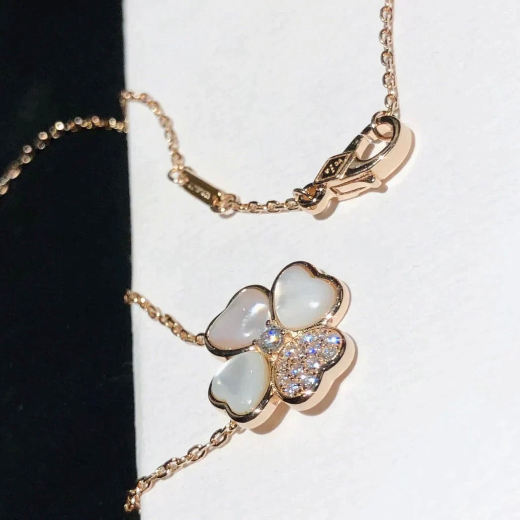 [LuckyStar]CLOVER MOP DIAMOND ROSÉGOLD HALSKETTE