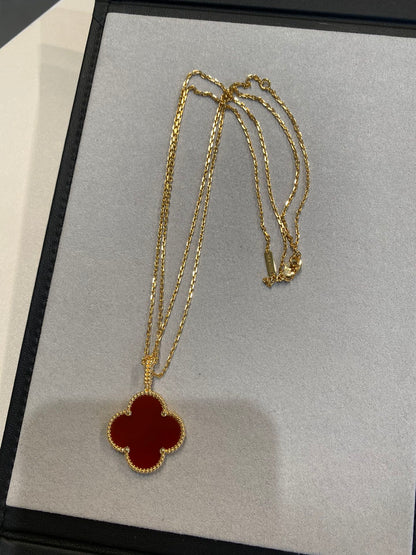 [LuckyStar]CLOVER 25MM HALSKETTE GOLD KARNEOL