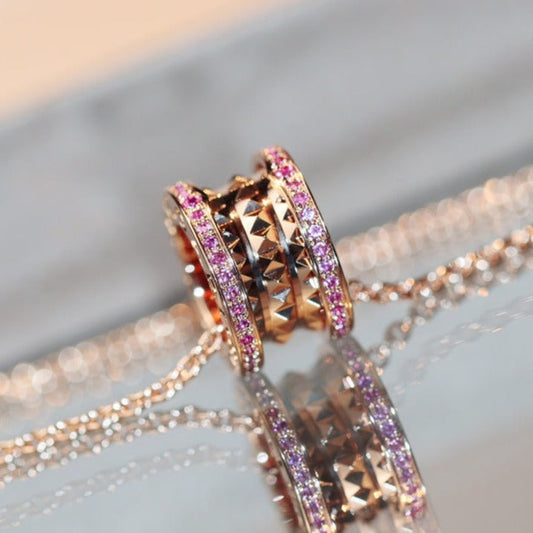 [LuckyStar]ZERO 1 ROCK ROSA GOLD ROSA DIAMANT HALSKETTE