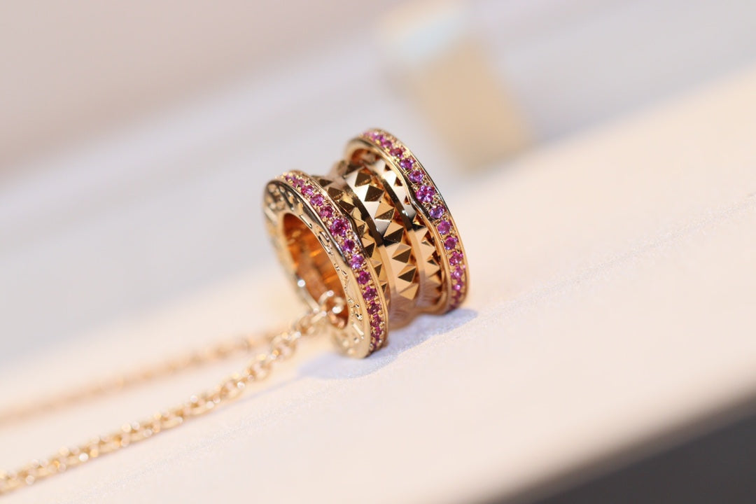 [LuckyStar]ZERO 1 ROCK ROSA GOLD ROSA DIAMANT HALSKETTE
