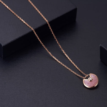 [LuckyStar]AMULETT ROSÉGOLD ROSA MOP HALSKETTE