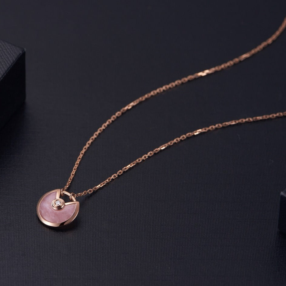 [LuckyStar]AMULETT ROSÉGOLD ROSA MOP HALSKETTE