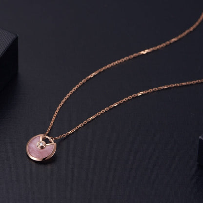 [LuckyStar]AMULETT ROSÉGOLD ROSA MOP HALSKETTE