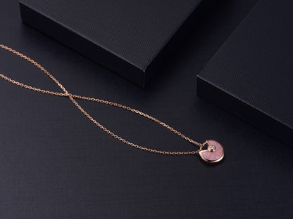 [LuckyStar]AMULETT ROSÉGOLD ROSA MOP HALSKETTE
