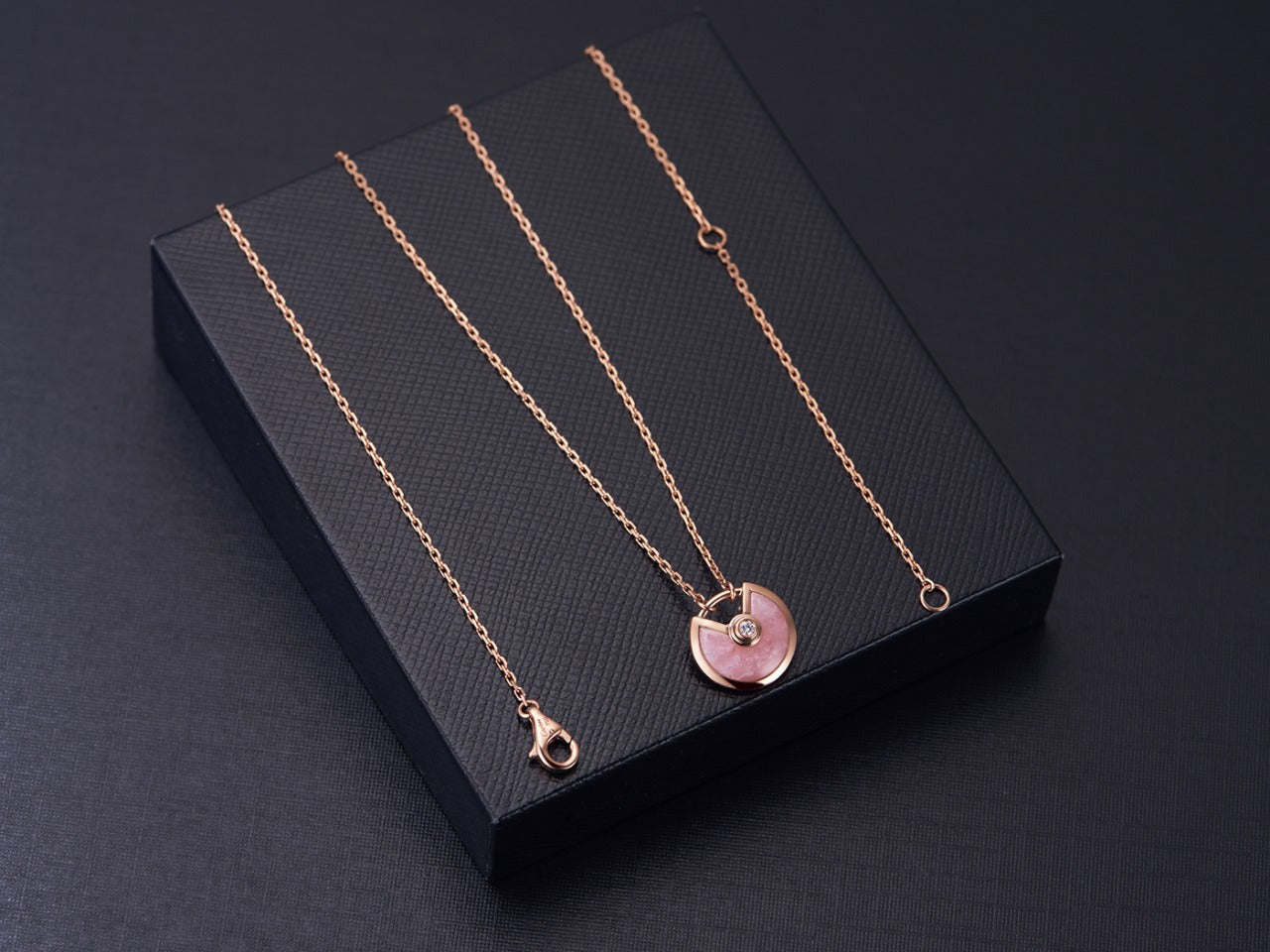 [LuckyStar]AMULETT ROSÉGOLD ROSA MOP HALSKETTE