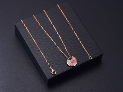 [LuckyStar]AMULETT ROSÉGOLD ROSA MOP HALSKETTE