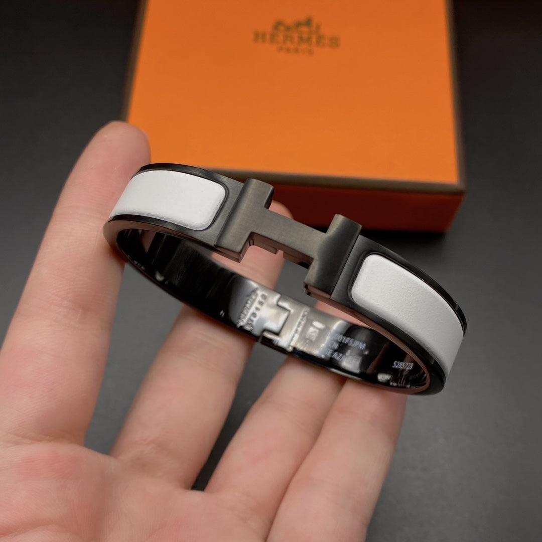 [LuckyStar]H ARMBAND 12MM SCHWARZ WEISS KERAMIK
