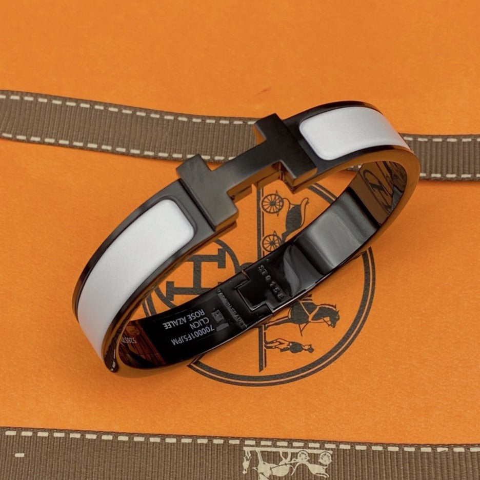 [LuckyStar]H ARMBAND 12MM SCHWARZ WEISS KERAMIK