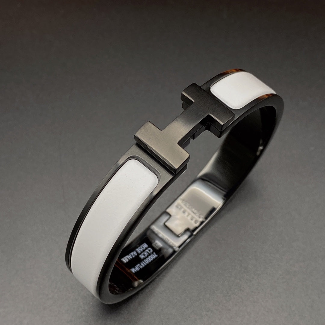 [LuckyStar]H ARMBAND 12MM SCHWARZ WEISS KERAMIK
