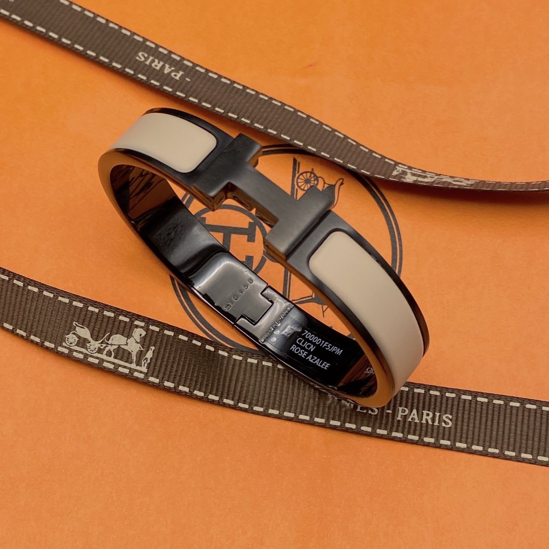 [LuckyStar]H-ARMBAND 12MM SCHWARZ BEIGE KERAMIK
