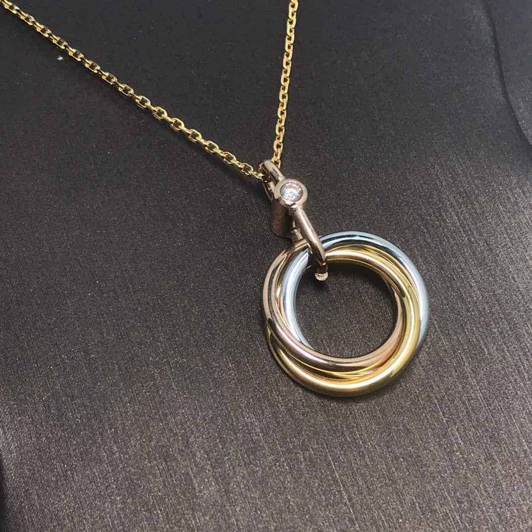 [LuckyStar]TRINITY SILBER GOLD ROSA GOLD HALSKETTE
