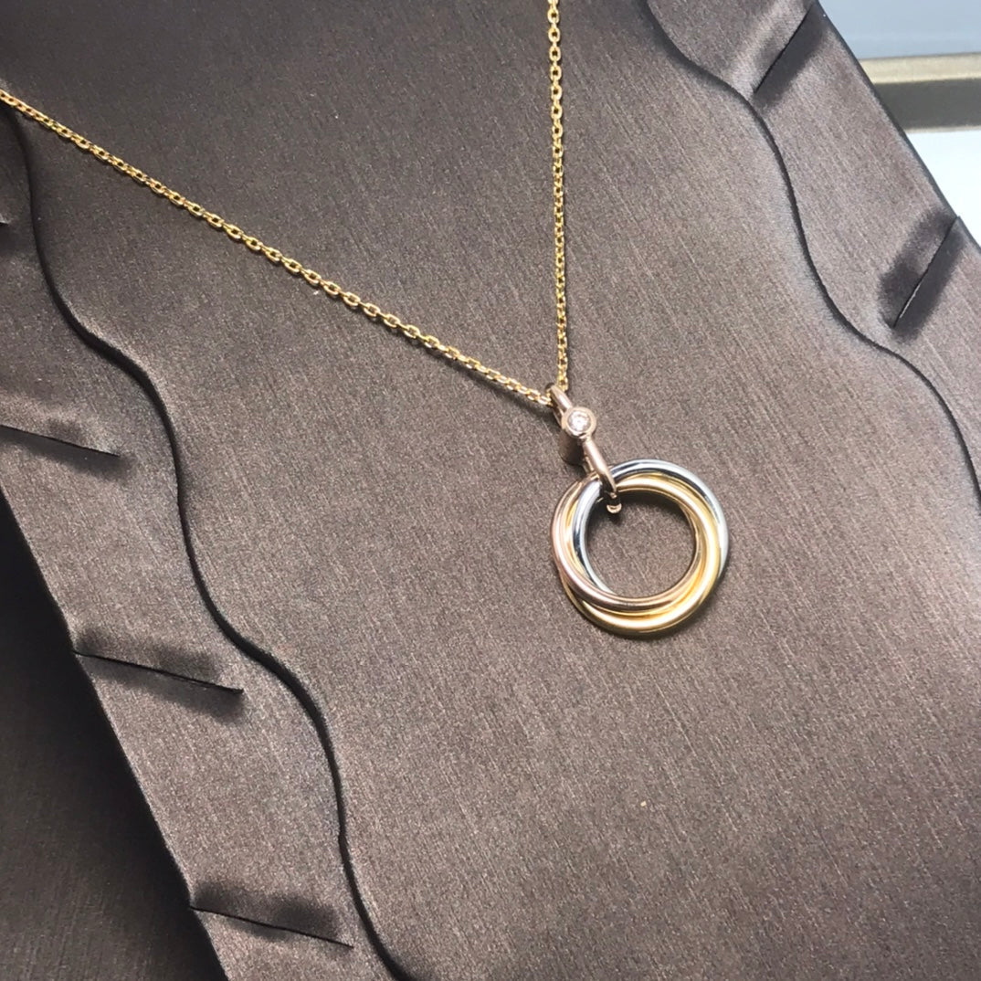 [LuckyStar]TRINITY SILBER GOLD ROSA GOLD HALSKETTE