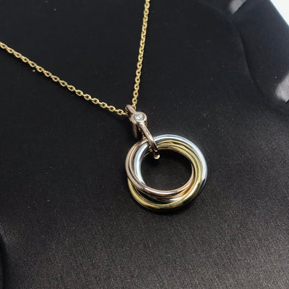 [LuckyStar]TRINITY SILBER GOLD ROSA GOLD HALSKETTE