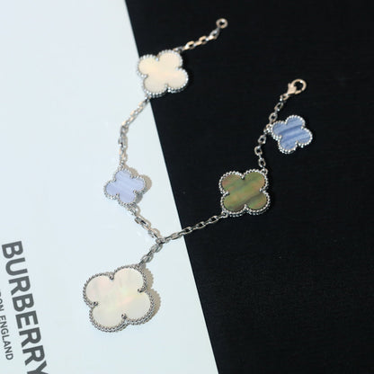 [LuckyStar]KLEE-ARMBAND 5 MOTIVE MOP CHALCEDON SILBER 