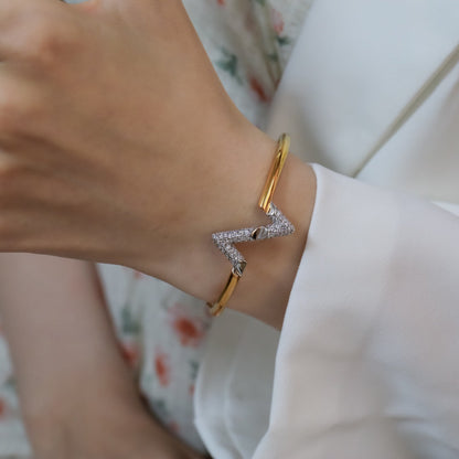 [LuckyStar]VOLTE UPSITEN DOWN GOLD DIAMANT ARMBAND