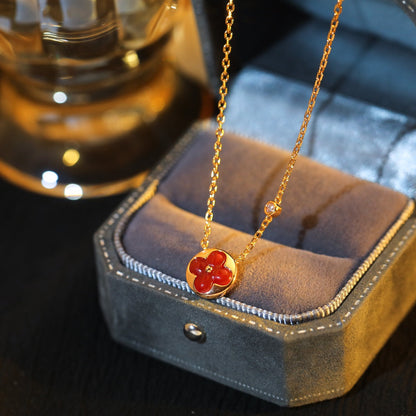 [LuckyStar]Sonnenanhänger Roségold 1 Diamant Halskette